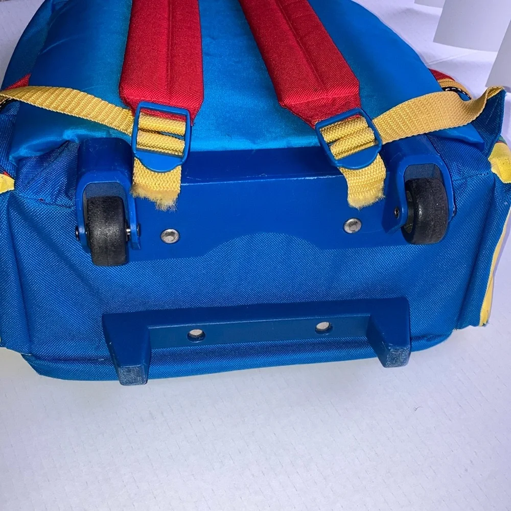 Thomas & Friends Kids 17” Blue Travel Roller Bag Backpack - Picture 14 of 17